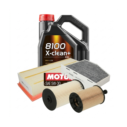 Kit revizie ulei Motul 8100 X-CLEAN+ 5W-30 + filtre VW Tiguan 5N 2.0 TDI 4motion 163 CP – PURRO