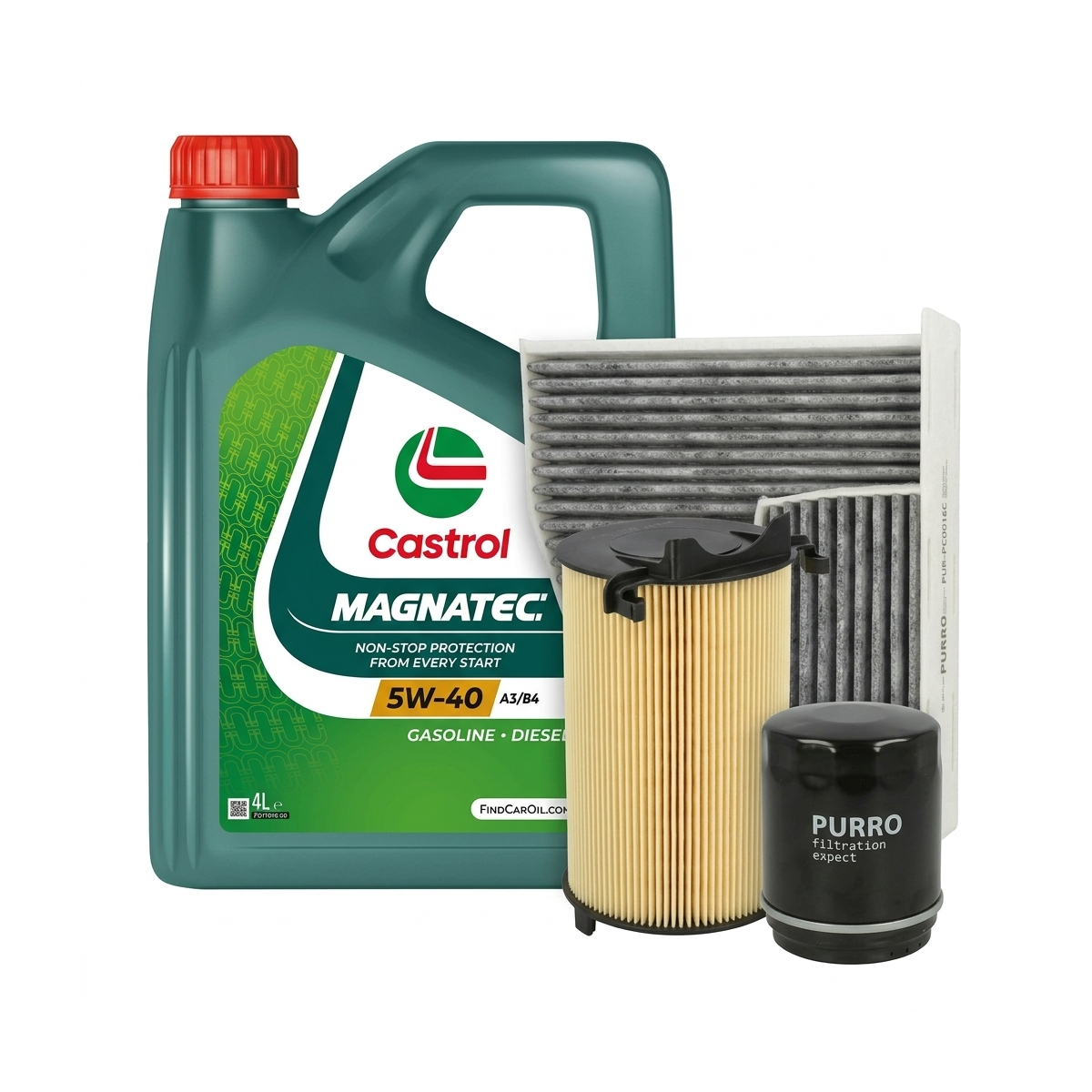 Kit revizie ulei Castrol MAGNATEC 5W-40 A3/B4 + filtre VW Golf 6 1.2 TSI 86 CP – PURRO