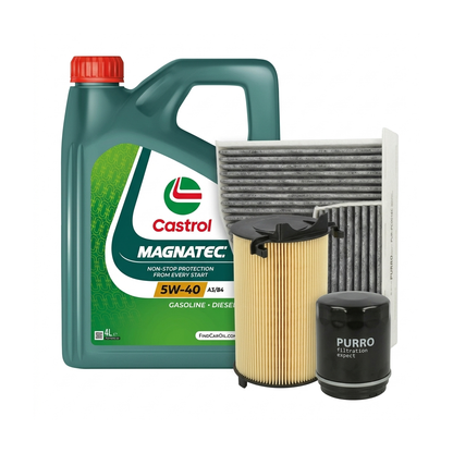 Kit revizie ulei Castrol MAGNATEC 5W-40 A3/B4 + filtre VW Golf 6 1.2 TSI 86 CP – PURRO