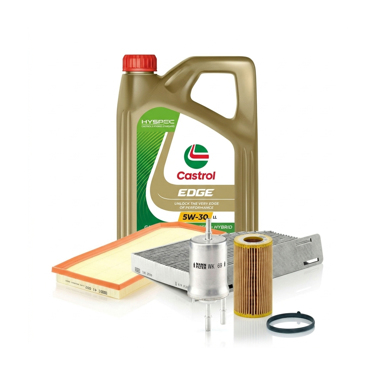 Kit revizie ulei Castrol EDGE 5W-30 LL + filtre VW Golf 6 2.0 R 4motion 265 CP – MANN