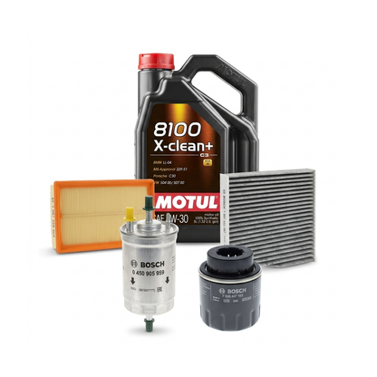 Kit revizie ulei Motul 8100 X-CLEAN+ 5W-30 + filtre VW Jetta 4 1.4 TSI 160 CP – Bosch