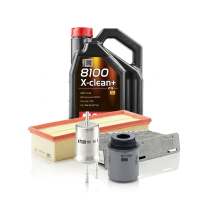 Kit revizie ulei Motul 8100 X-CLEAN+ 5W-30 + filtre VW Jetta 4 1.4 TSI 160 CP – MANN
