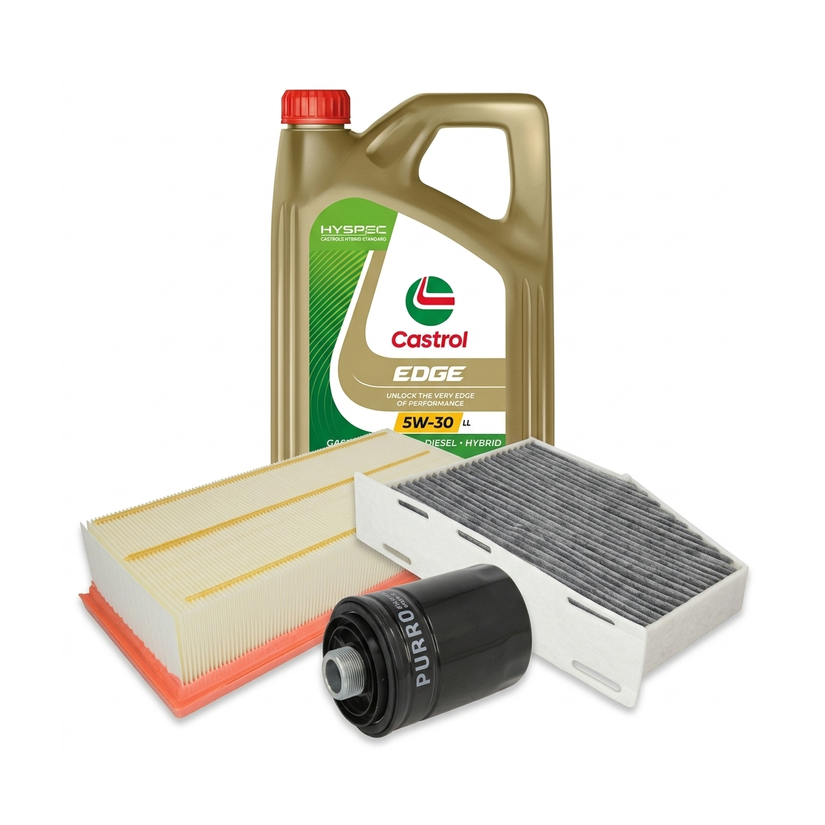 Kit revizie ulei Castrol EDGE 5W-30 LL + filtre VW Jetta 4 2.0 TFSI 200 CP – PURRO