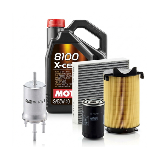Kit revizie ulei Motul 8100 X-CESS 5W-40 + filtre VW Jetta 4 2.0 115 CP – MANN