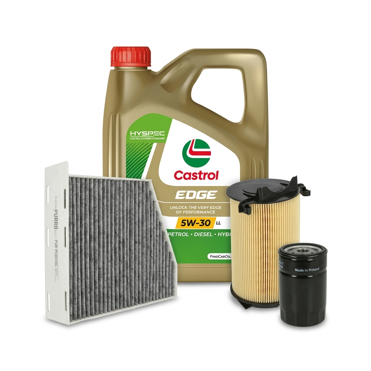 Kit revizie ulei Castrol EDGE 5W-30 LL + filtre VW Jetta 4 2.0 115 CP – PURRO