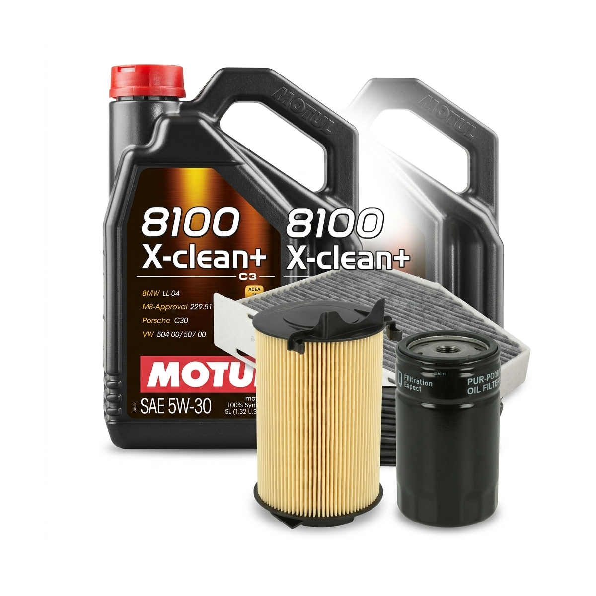 Kit revizie ulei Motul 8100 X-CLEAN+ 5W-30 + filtre VW Jetta 4 2.0 115 CP – PURRO