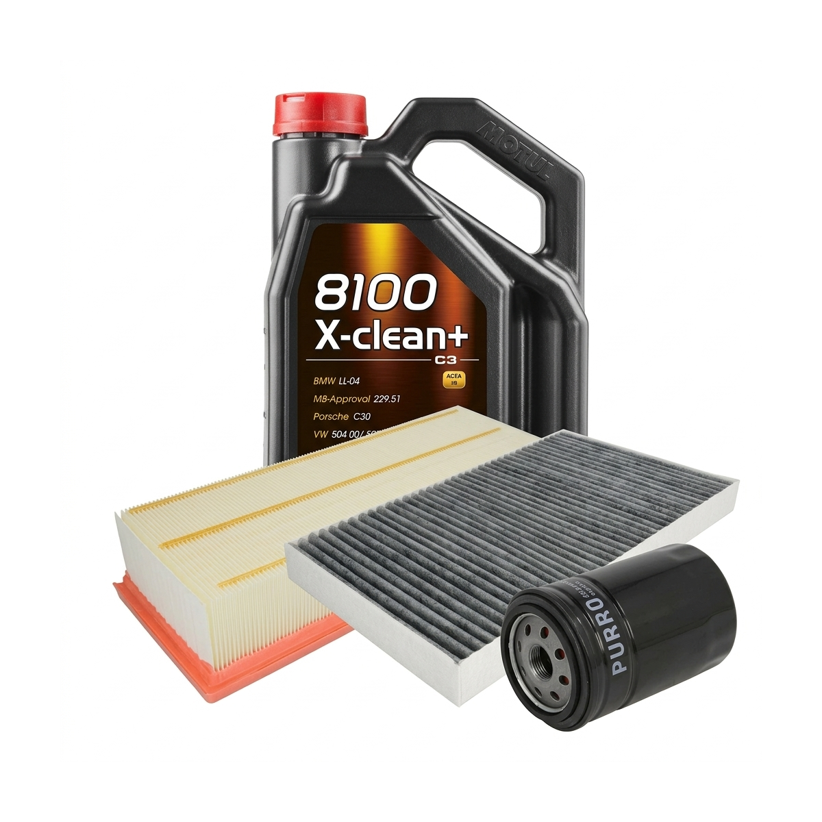 Kit revizie ulei Motul 8100 X-CLEAN+ 5W-30 + filtre VW Tiguan 5N 2.0 TFSI 200 CP – PURRO