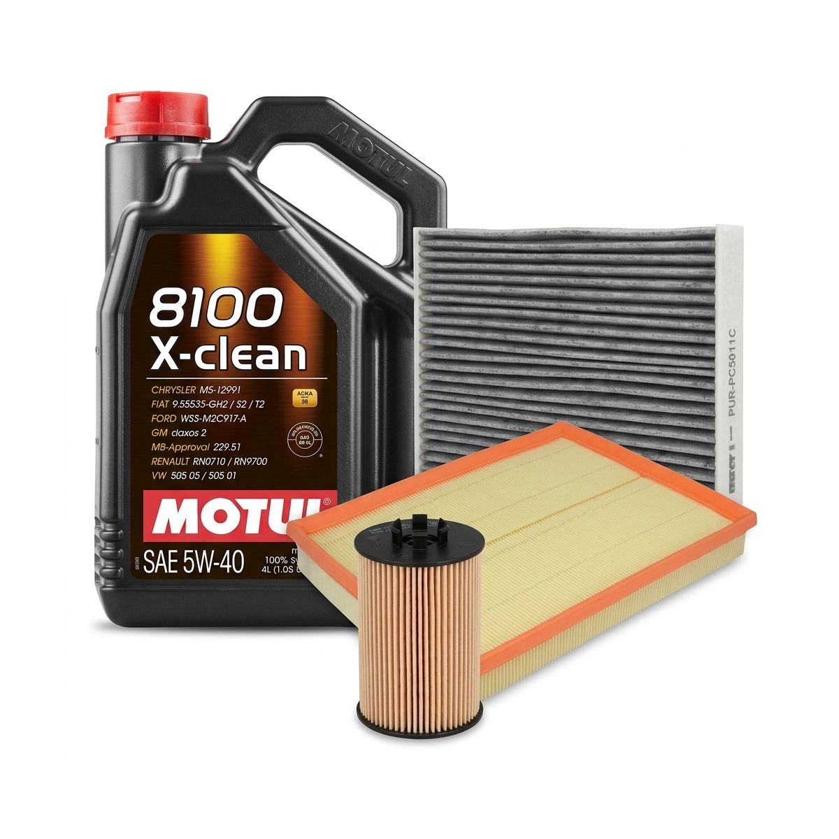 Kit revizie ulei Motul 8100 X-CLEAN 5W-40 + filtre Opel Astra H 1.4 LPG 90 CP – PURRO