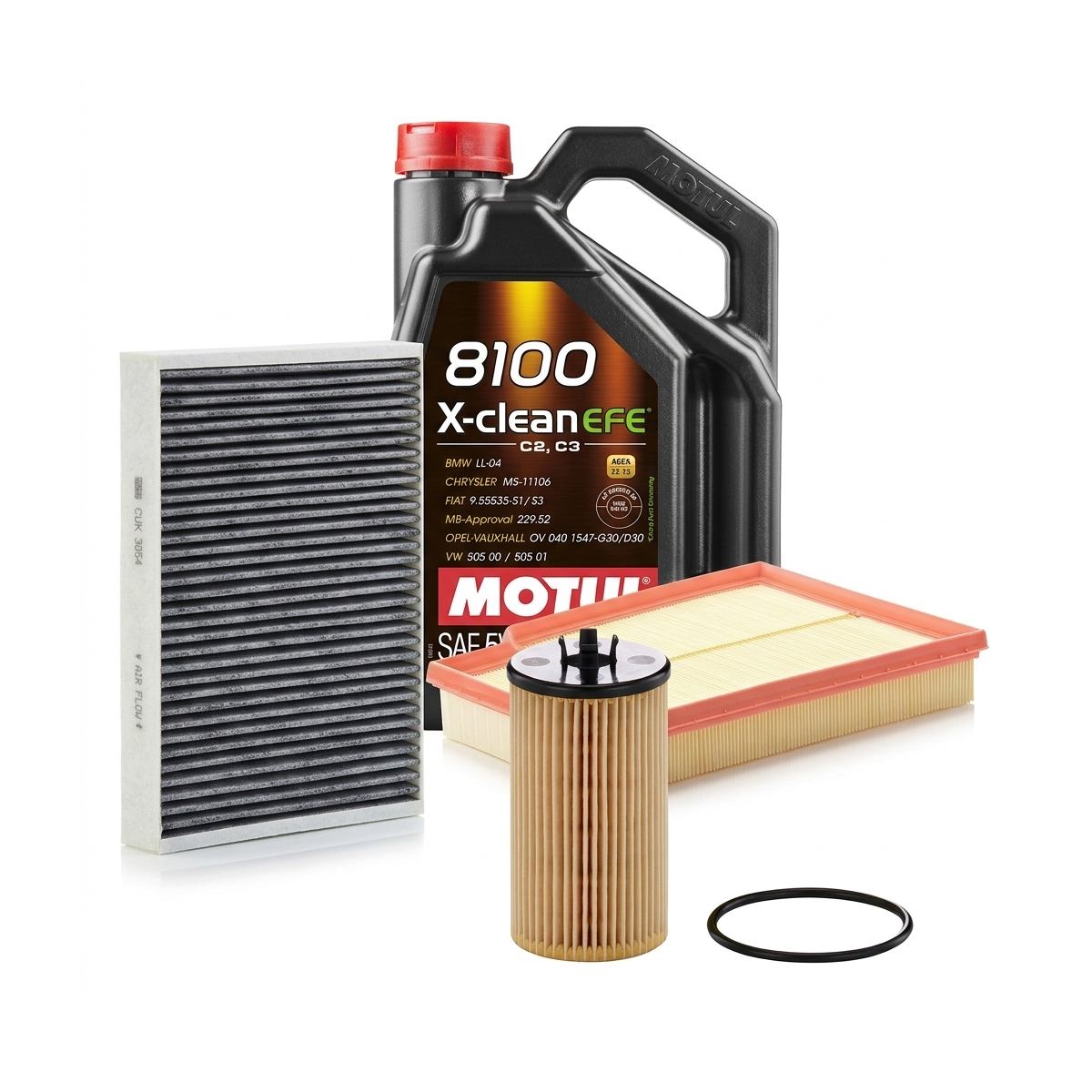 Kit revizie ulei Motul 8100 X-CLEAN EFE 5W-30 + filtre Opel Astra H 1.4 75 CP – MANN