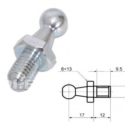 Cap echilibror hayon bolt cu cap bila M8 set 2 bucati pentru amortizor, lungime filet 9.5mm , 12x17mm