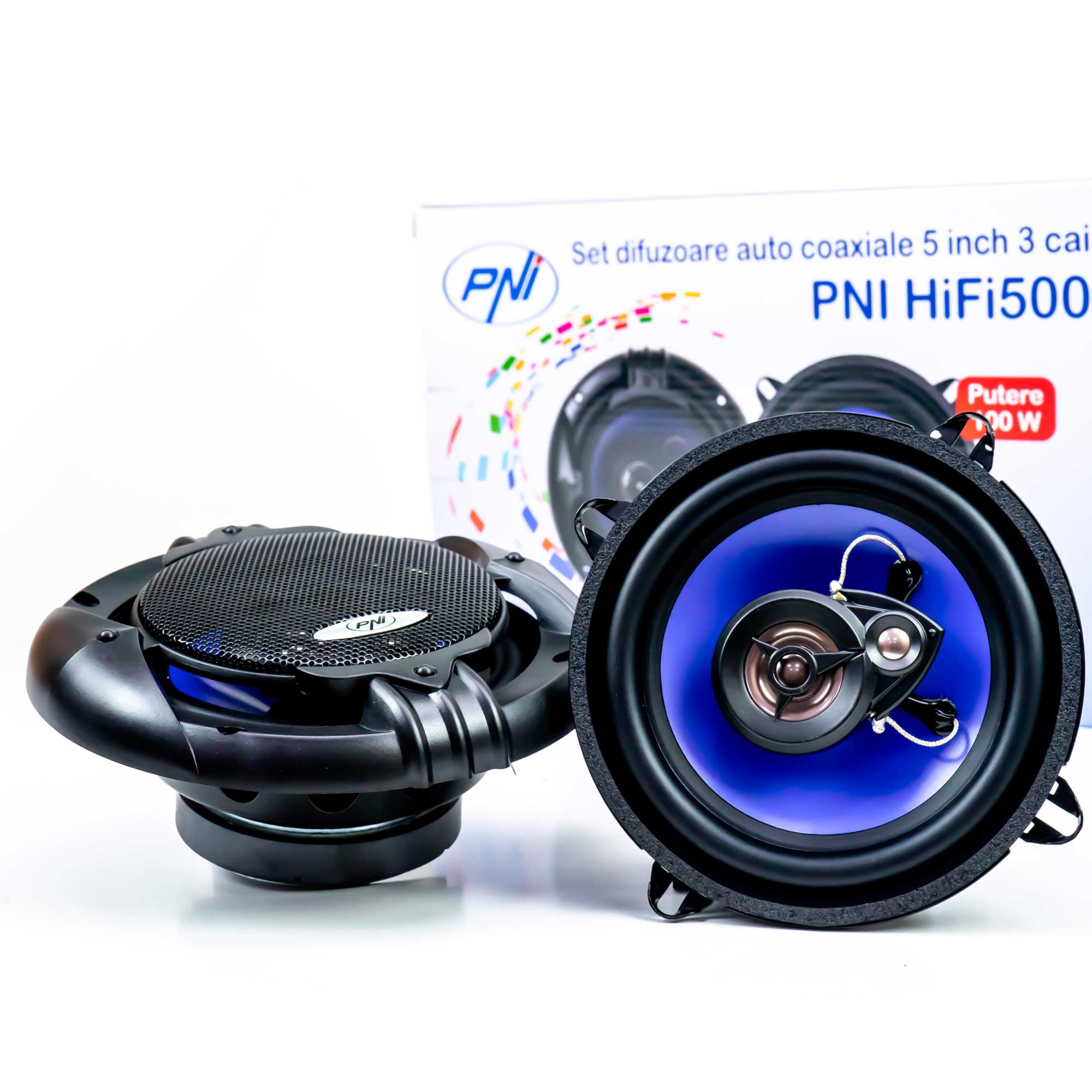 KOAXIÁLIS AUTÓS HANGSZÓRÓK PNI HIFI500, 100W, 12,7 CM, 3 ÚT, 2 DB-OS KÉSZLET