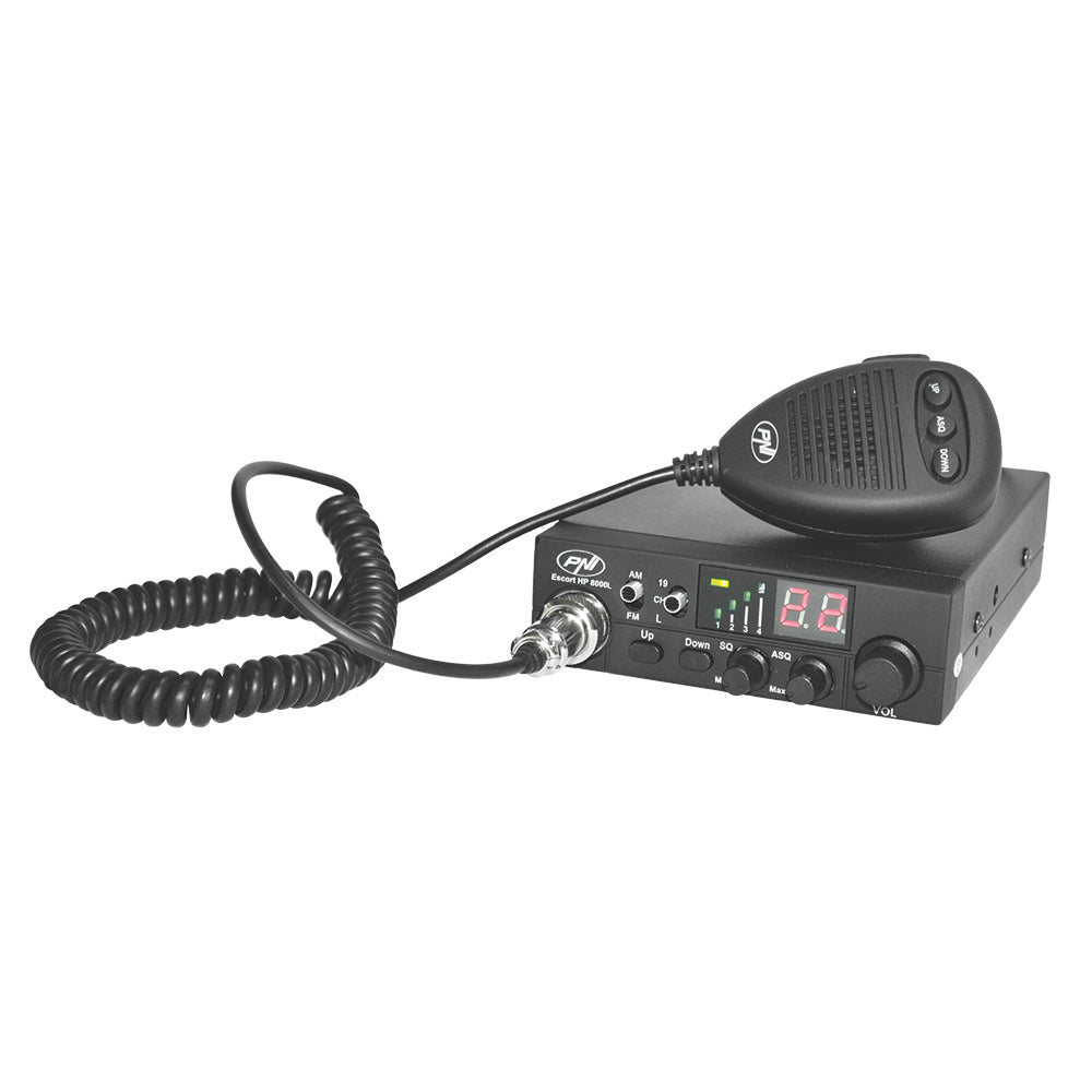 STATIE RADIO CB PNI ESCORT HP 8000L 12V 4W CU ASQ REGLABIL, FUNCTIE LOCK, MUFA DE BRICHETA INCLUSA