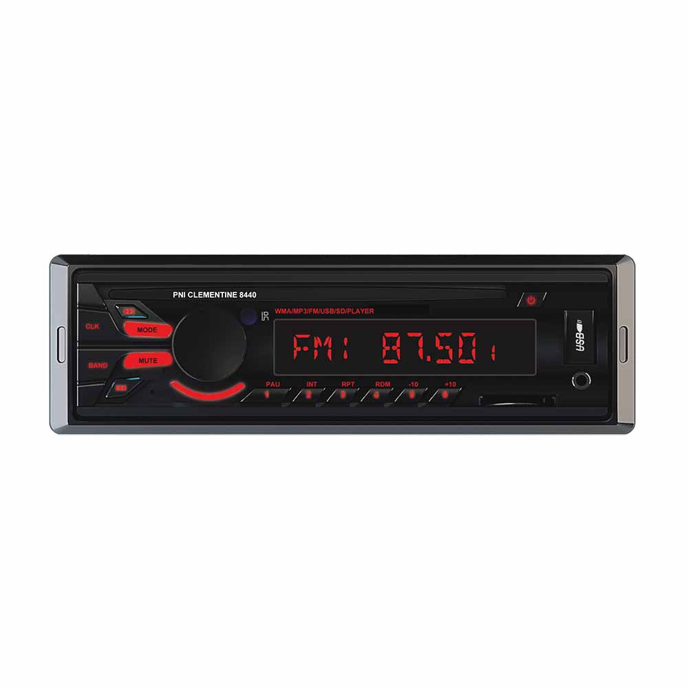PNI Clementine 8440 autós rádió MP3 lejátszó, 4x45W, 12V, 1 DIN, SD, USB, AUX, RCA csatlakozóval