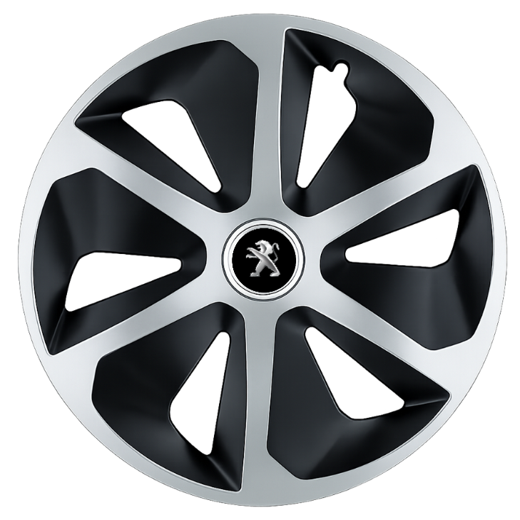 Set 4 capace roti Roco Gri-Negru R16 Compatibil Cu Peugeot