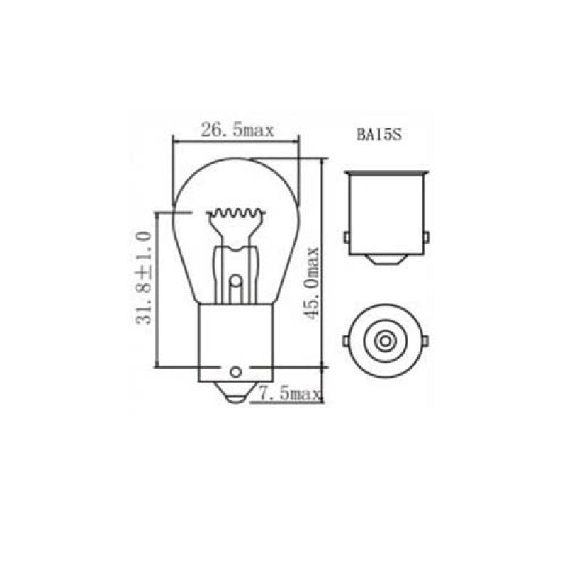 Bec halogen S25 12V 21W BA15S