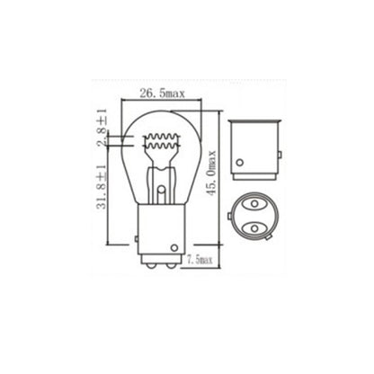 Bec halogen S25 12V 21/4W BAZ15D E4