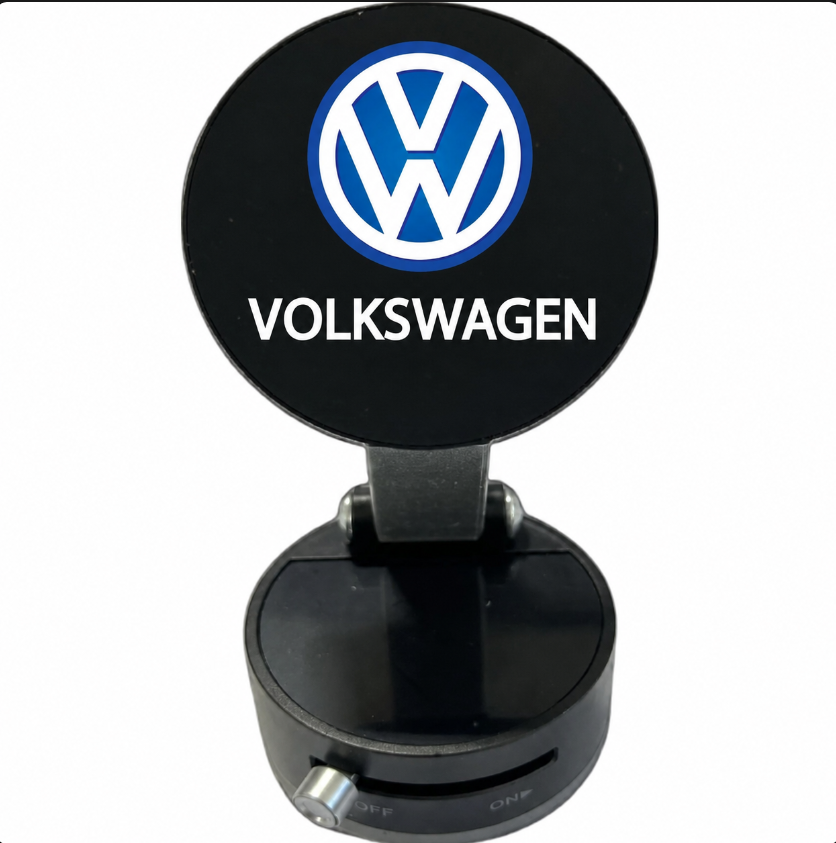 Fekete mágneses tartó tapadókoronggal és állítható karral Volkswagenhez