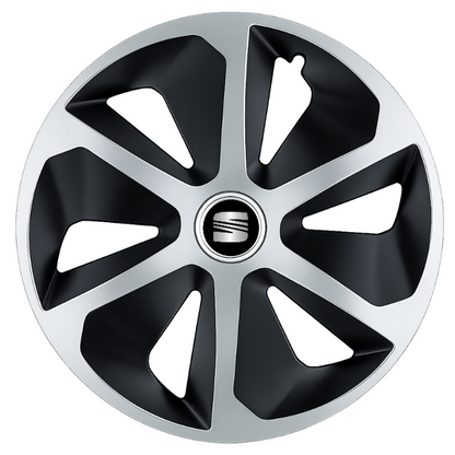 Set 4 capace roti Roco Gri-Negru R17 pentru gama auto Seat