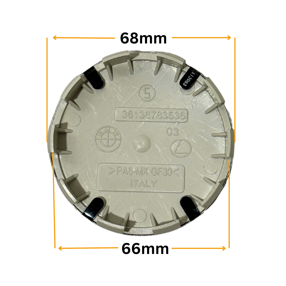 Set 4 Capace Jante BMW – 68mm, Negru cu Alb