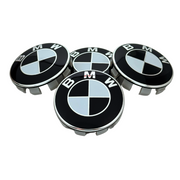 Set 4 Capace Jante BMW – 68mm, Negru cu Alb