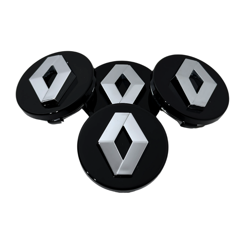 Set 4 Capace Jante Renault – 60mm, Negru