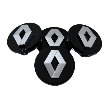 Set 4 Capace Jante Renault – 60mm, Negru