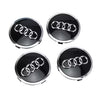 Set 4 Capace Janta Audi  69 mm  NEGRU cu rama Argintie
