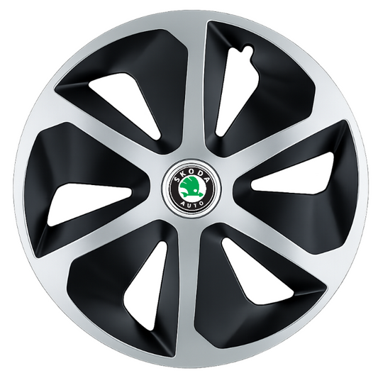 Set 4 capace roti Roco Gri-Negru R13 pentru gama auto Skoda