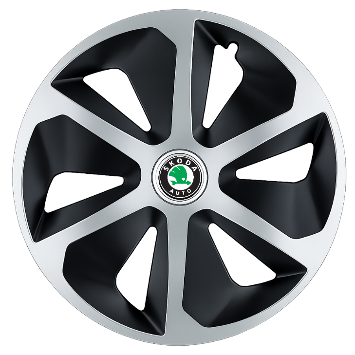 Set 4 capace roti Roco Gri-Negru R15 Compatibil Cu Skoda