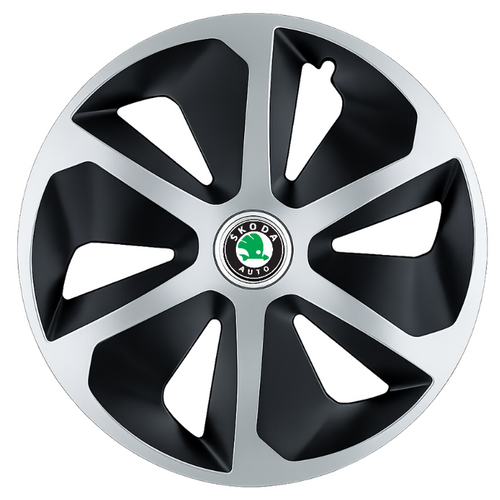 Set 4 capace roti Roco Gri-Negru R15 Compatibil Cu Skoda