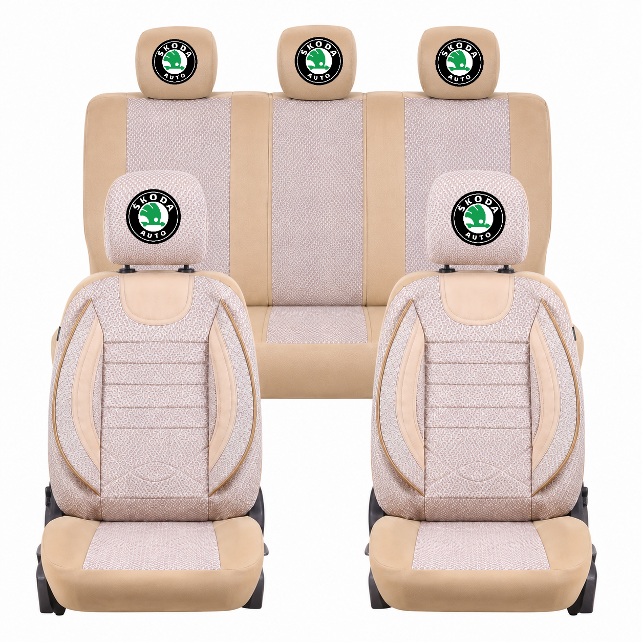 Set Huse Scaune Universale City BEJ, Personalizate cu Skoda.