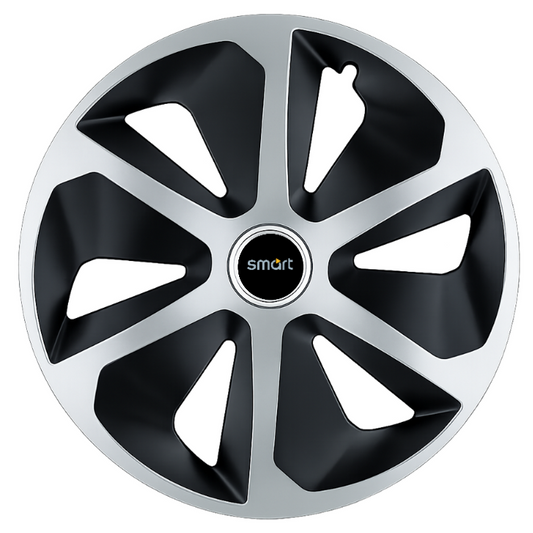 Set 4 capace roti Roco Gri-Negru R17 pentru gama auto Smart