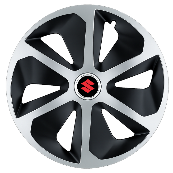 Set 4 capace roti Roco Gri-Negru R15 Compatibil Cu Suzuki
