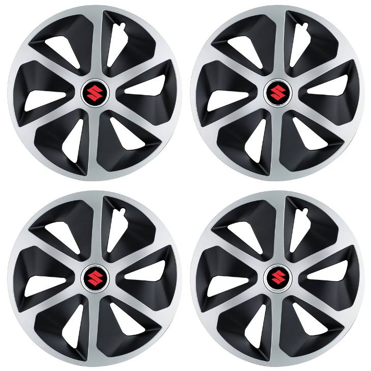 Set 4 capace roti Roco Gri-Negru R15 Compatibil Cu Suzuki