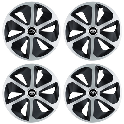 Set 4 capace roti Roco Gri-Negru R15 Compatibil Cu Toyota