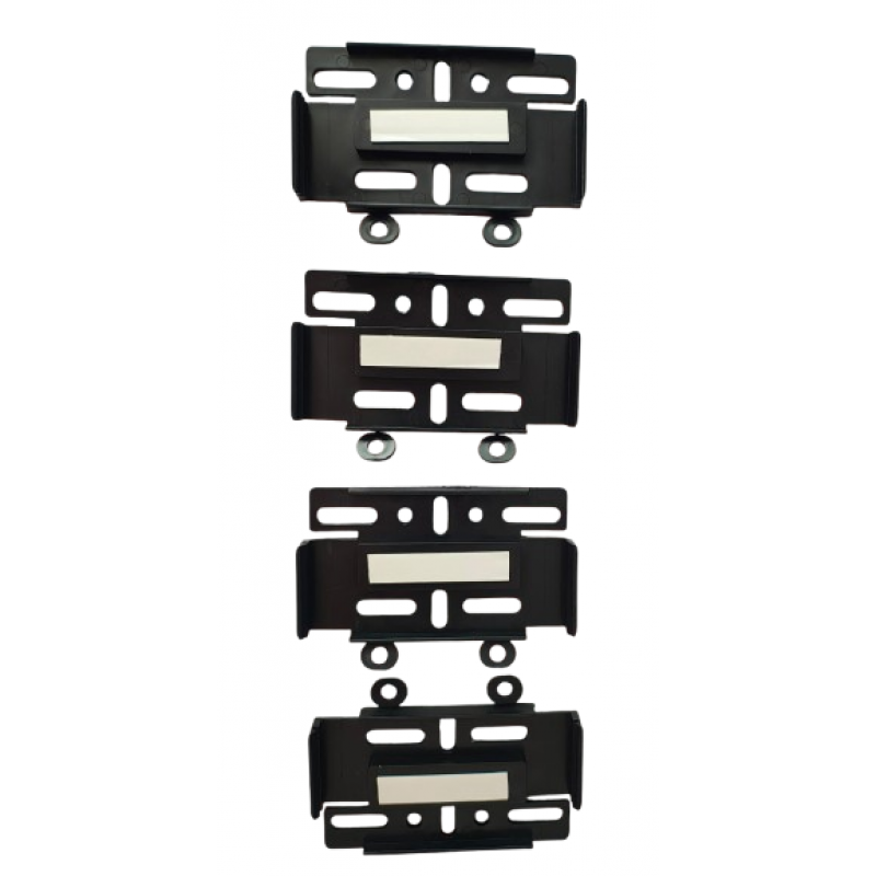 Set 4 Bucati Suport Numar Inmatriculare Auto, Fata-Spate, Super Slim, Plastic, Negru,