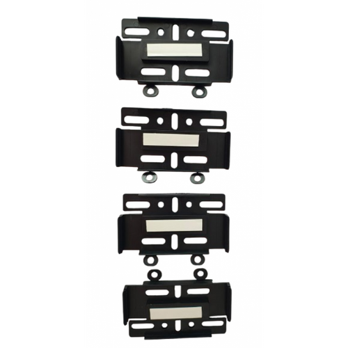 Set 4 Bucati Suport Numar Inmatriculare Auto, Fata-Spate, Super Slim, Plastic, Negru,