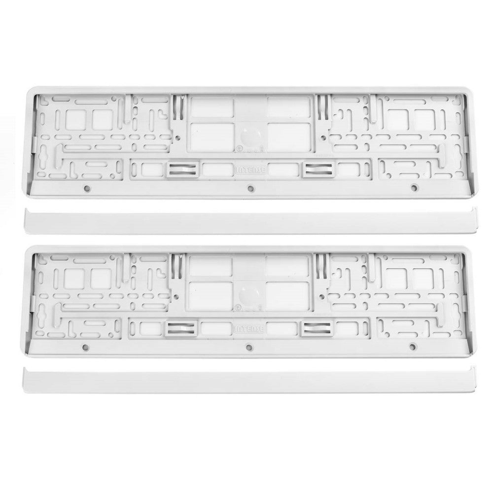 SET 2 BUC SUPORT NUMAR INMATRICULARE ALB METALIZAT