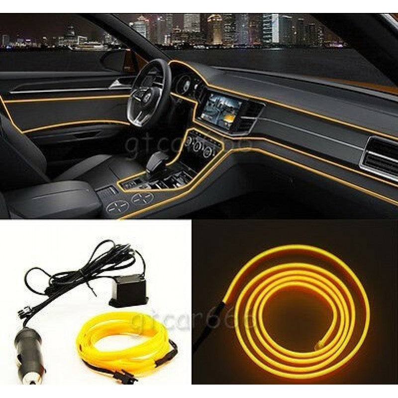Fir cu neon 5 metri 12V galben