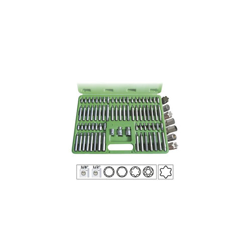 TRUSA SPECIALA CAPETE SURUBELNITA 74 PIESE PENTRU SURUBURI RIBE 12 FETE TORX HEXAGONAL JBM