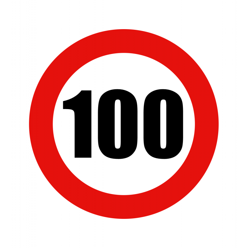Abțibild limitator viteză, 100 km