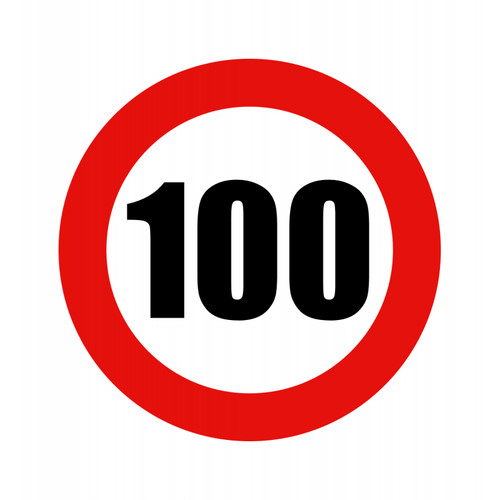 Abțibild limitator viteză, 100 km