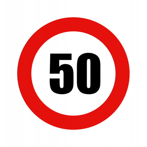 Abțibild limitator viteză, 50 km