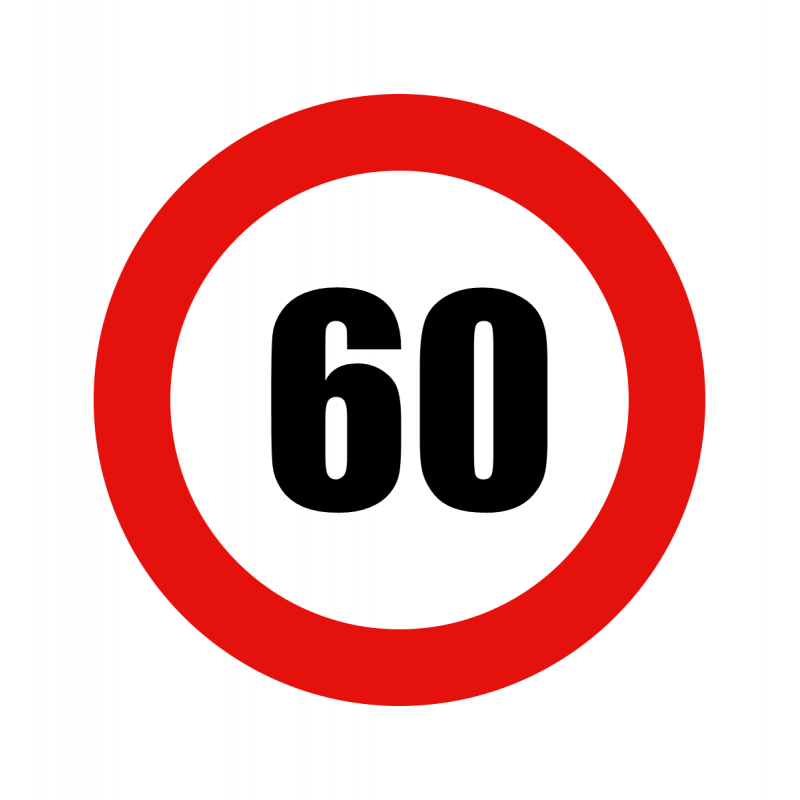 Abțibild limitator viteză, 60 km