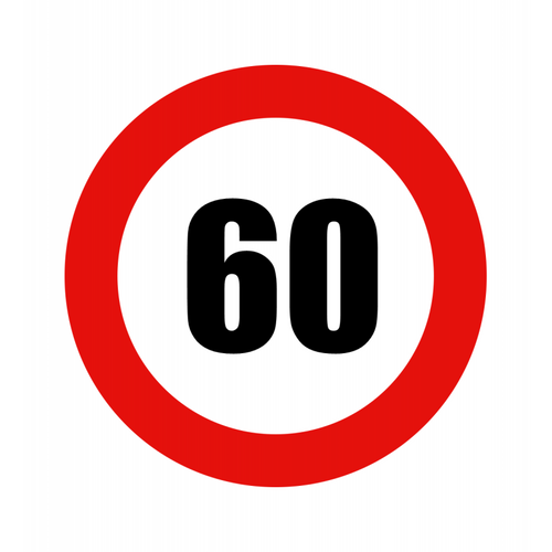 Abțibild limitator viteză, 60 km