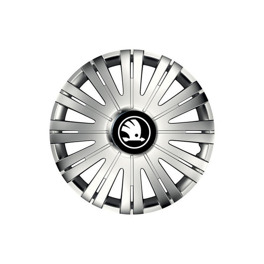 Set 4 capace roti Cu Inel Cromat Active R14 Compatibil Cu Skoda Nou