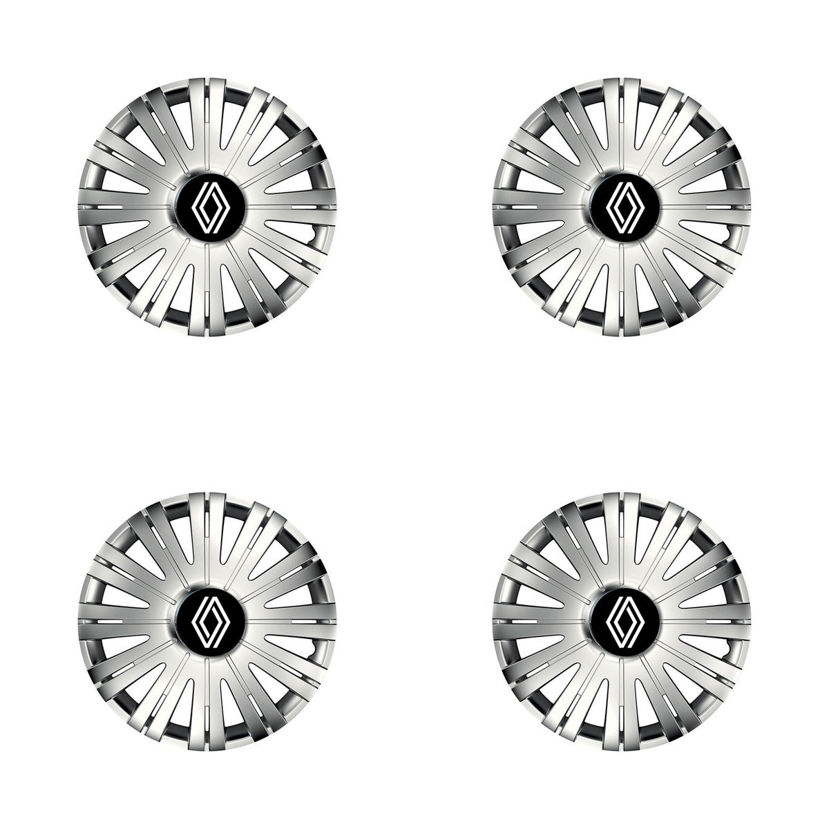 Set 4 capace roti Cu Inel Cromat Active R14 Compatibil Cu Renault Nou