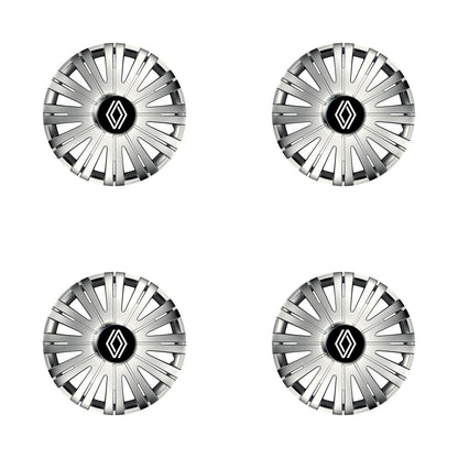 Set 4 capace roti Cu Inel Cromat Active R15 Compatibil Cu Renault Nou