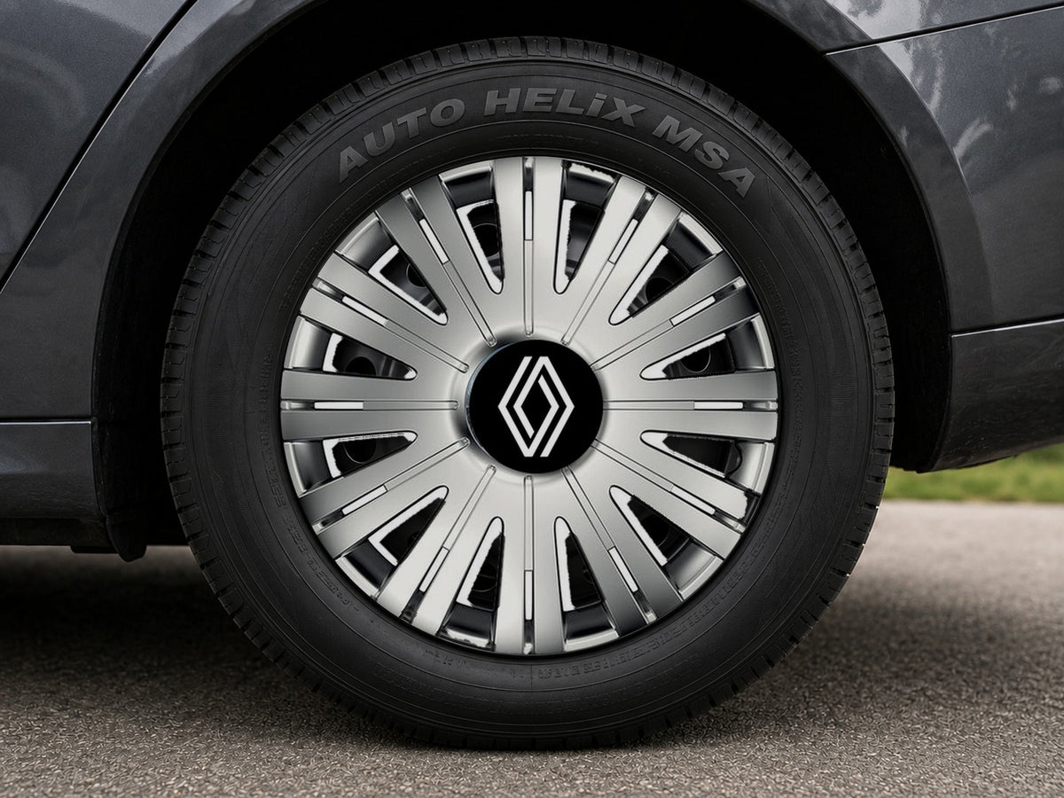 Set 4 capace roti Cu Inel Cromat Active R15 Compatibil Cu Renault Nou