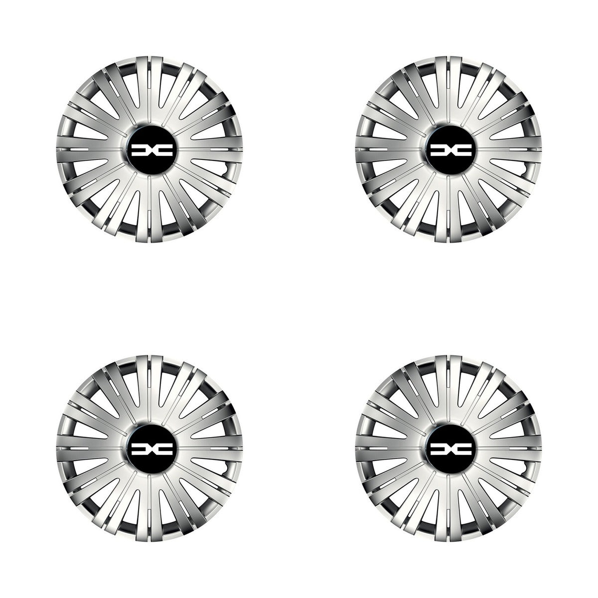 Set 4 capace roti Cu Inel Cromat Active R16 Compatibil Cu Dacia Nou